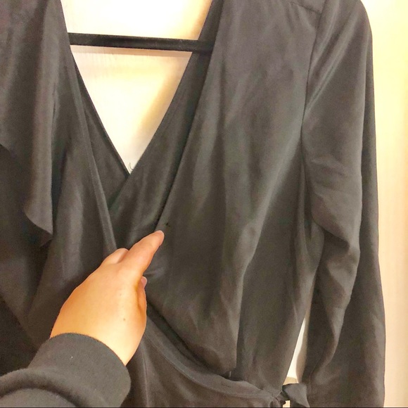 DVF Black Asymmetric Silk Ruffle Romper - Picture 7 of 8